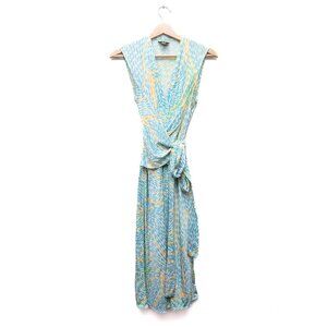 Issa London Eye Print Sleeveless Wrap Midi Dress Size 6